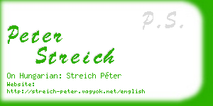 peter streich business card